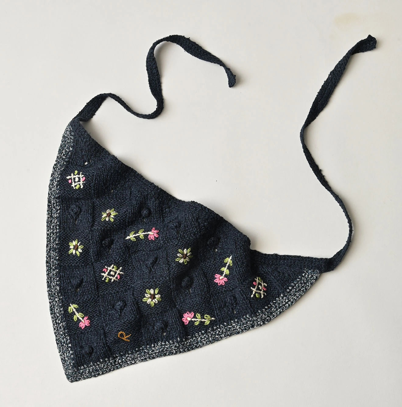 Indigo Pom-pom Flower Hair Band