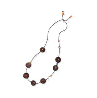 Leather x Glass Beads Flower Necklace