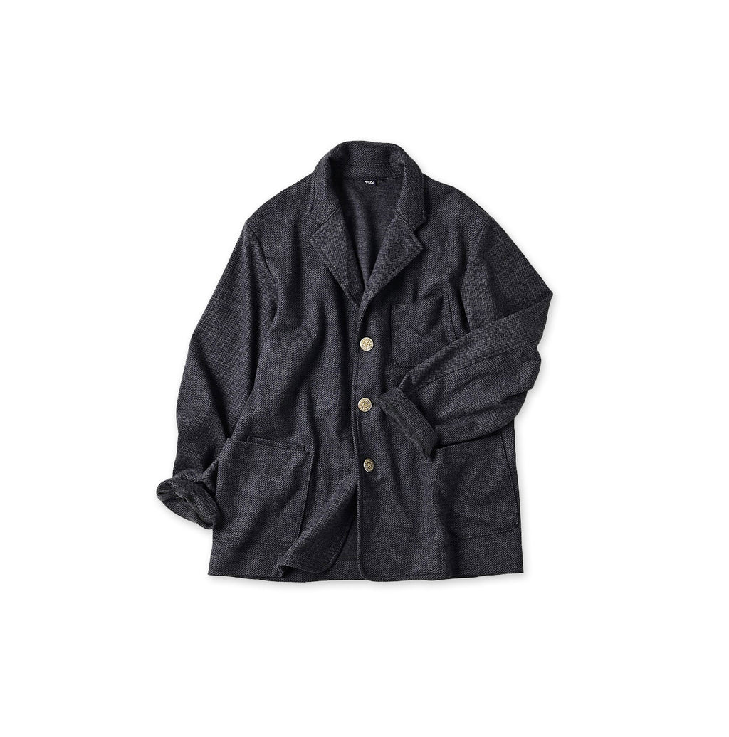 Jersey Flannel 908 Cardigan Jacket Herringbone