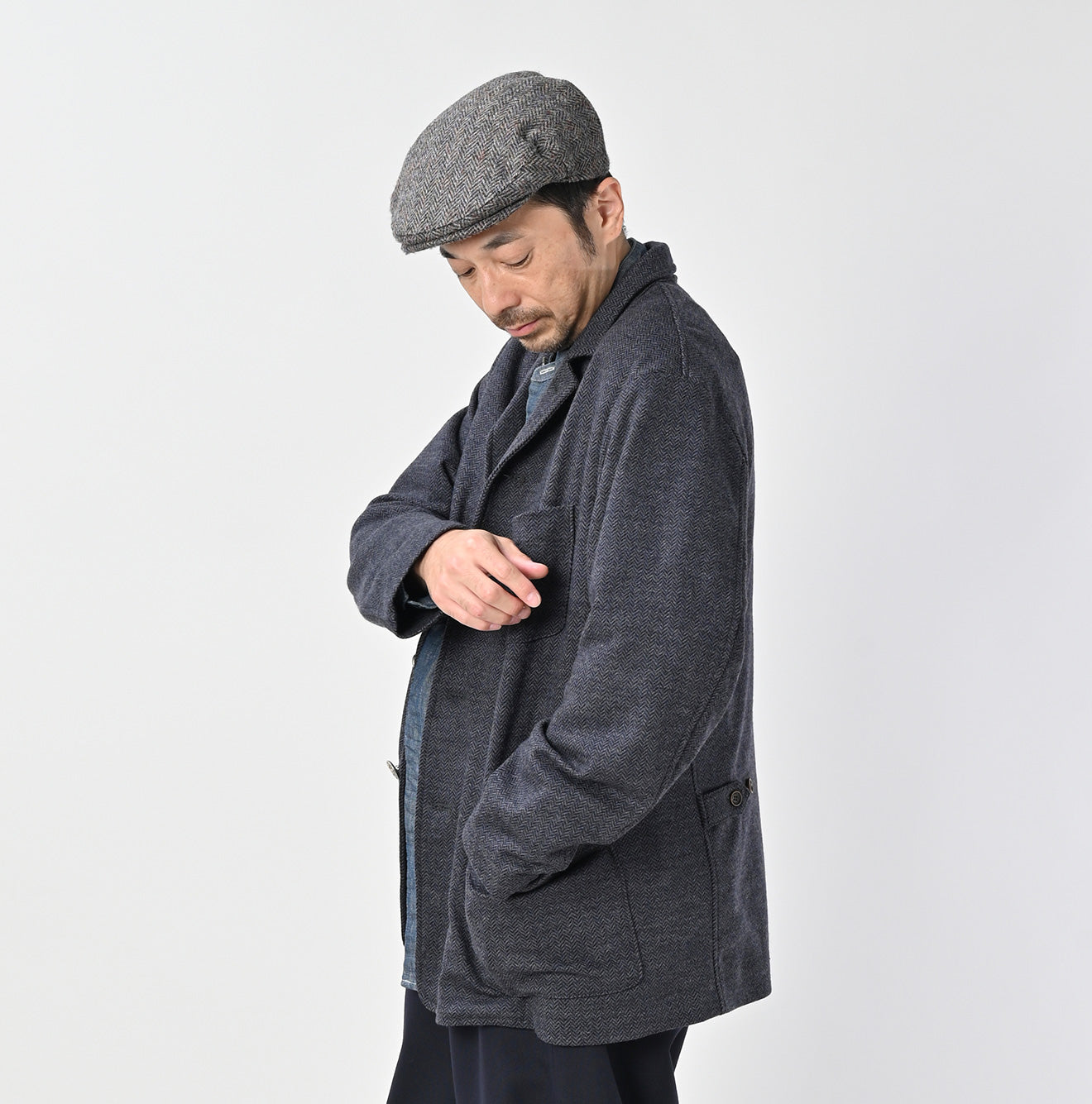 Jersey Flannel 908 Cardigan Jacket Male Model