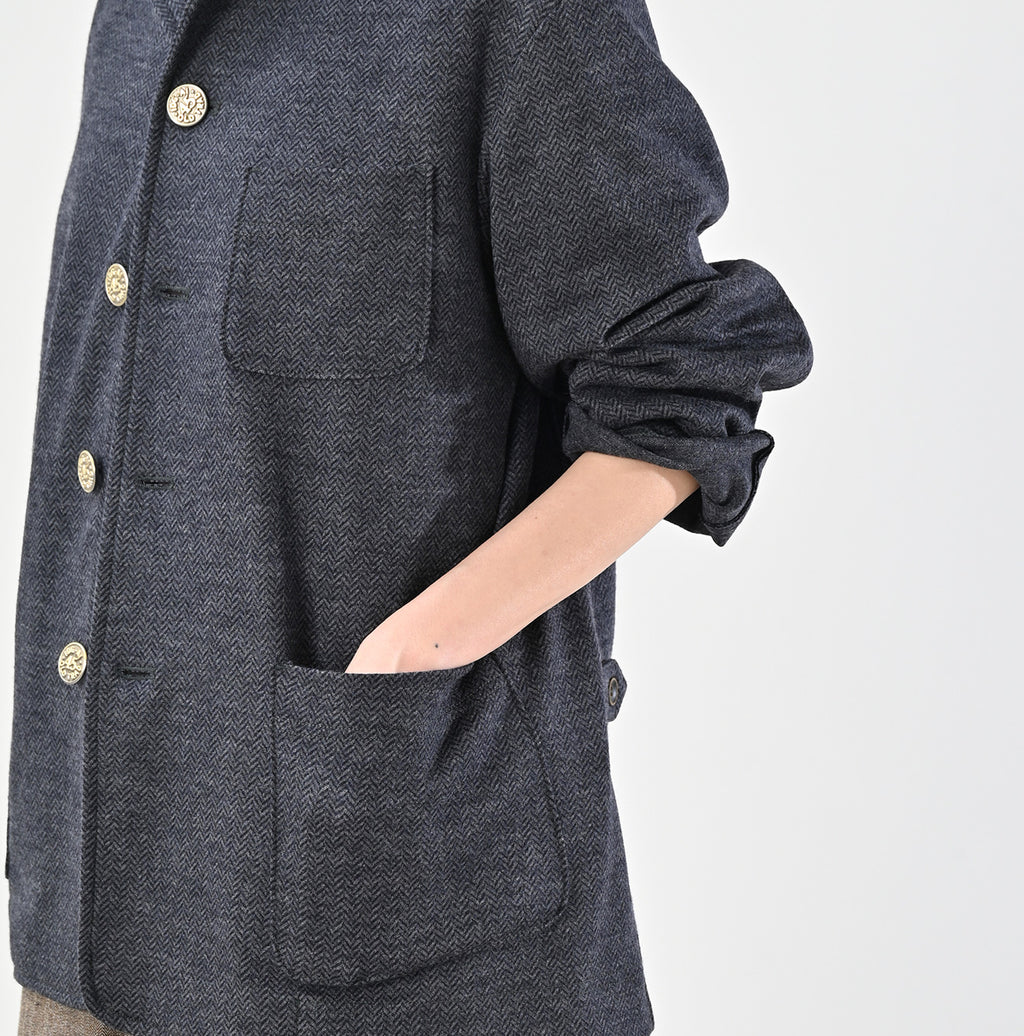 Jersey Flannel 908 Cardigan Jacket Detail