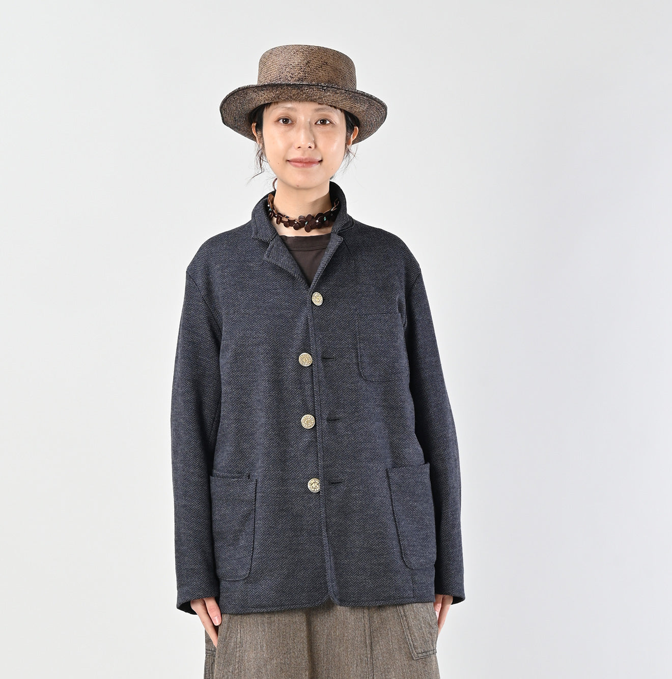 Jersey Flannel 908 Cardigan Jacket Female Model