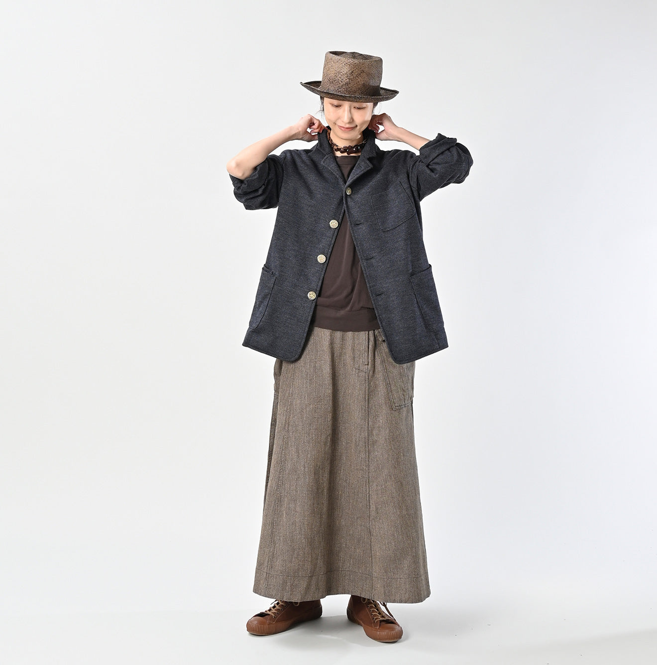 Jersey Flannel 908 Cardigan Jacket Female Model
