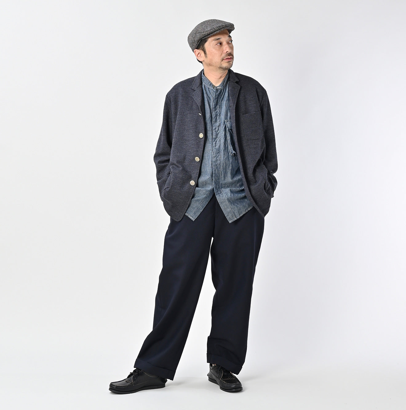 Jersey Flannel 908 Cardigan Jacket Male Model