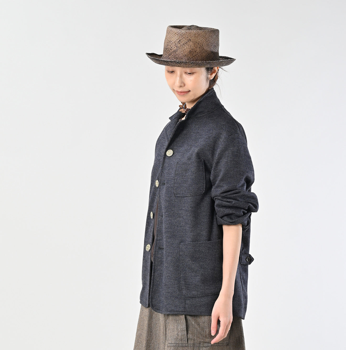 Jersey Flannel 908 Cardigan Jacket Female Model