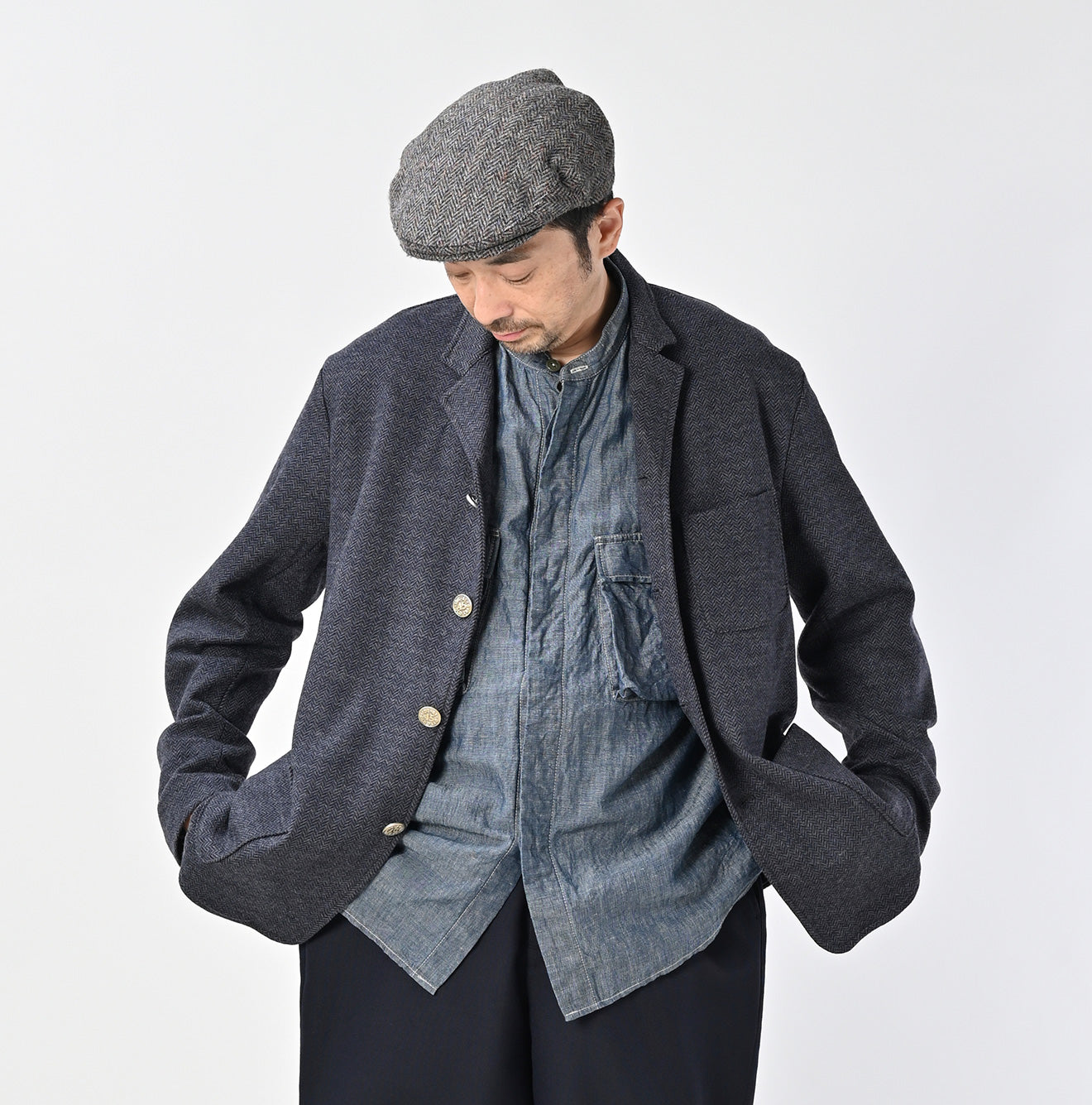 Jersey Flannel 908 Cardigan Jacket Male Model
