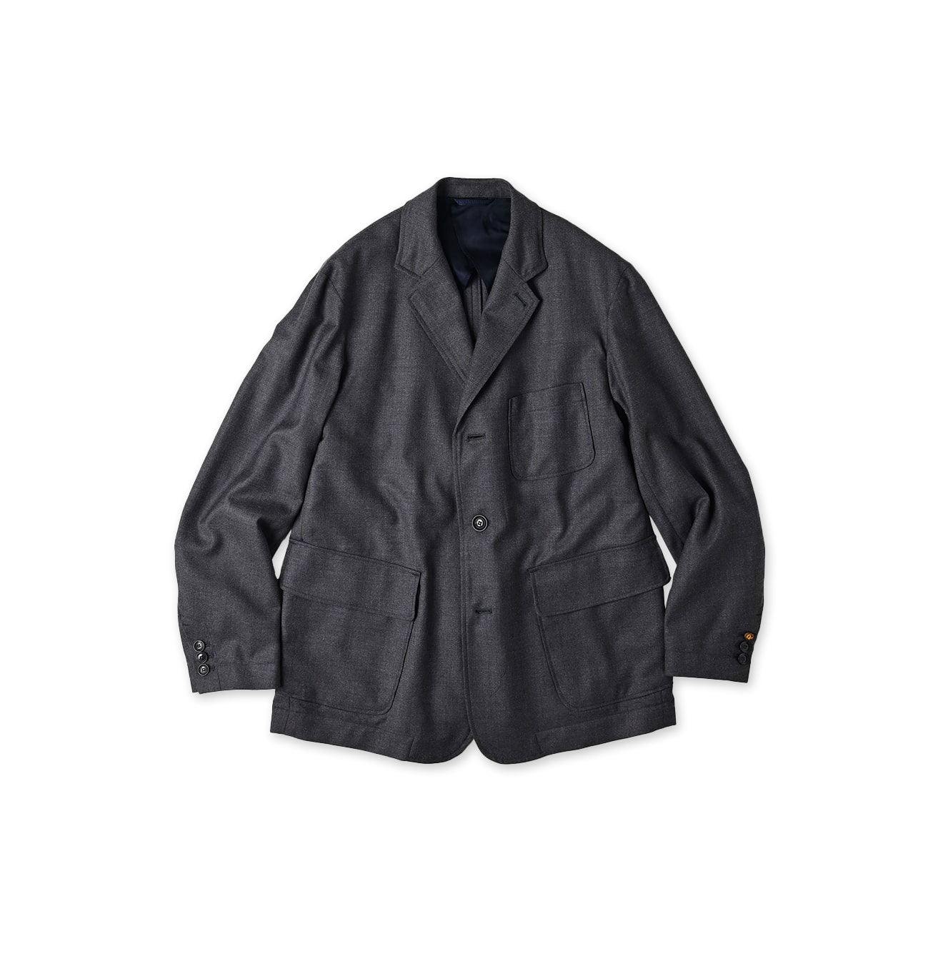 Wool Saxony 908 Miyuki Jacket Gray Top