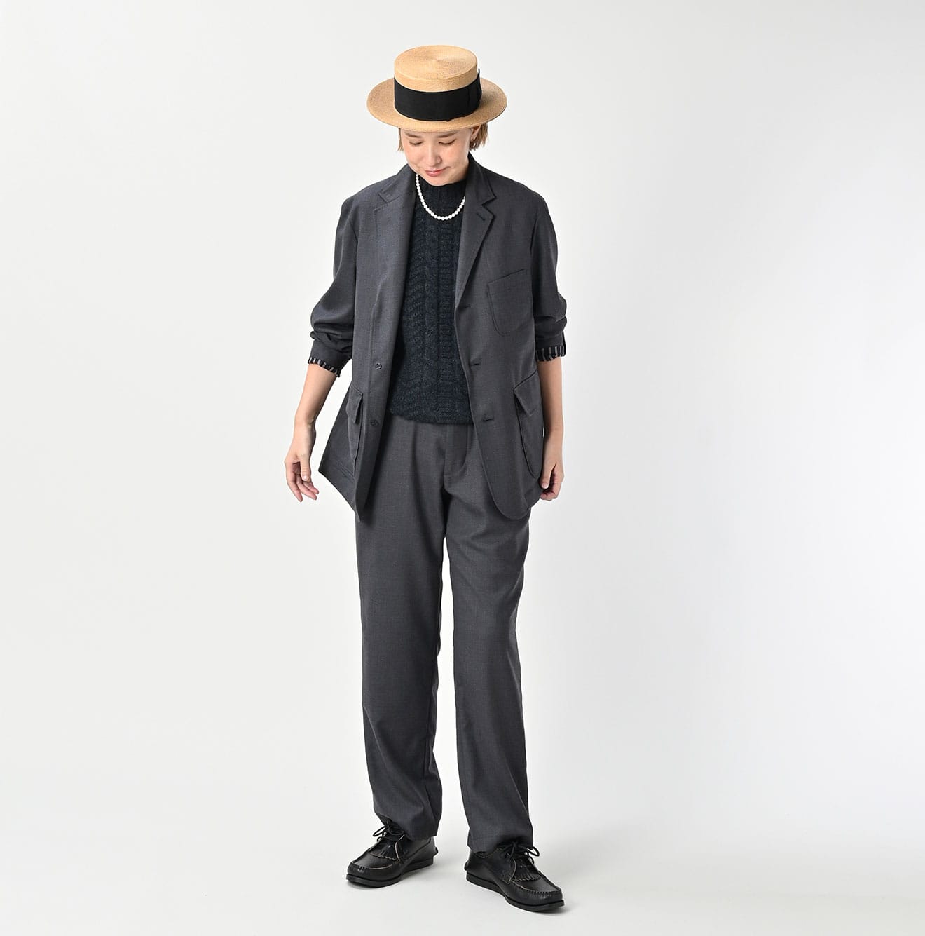 Wool Saxony 908 Miyuki Jacket Female Model
