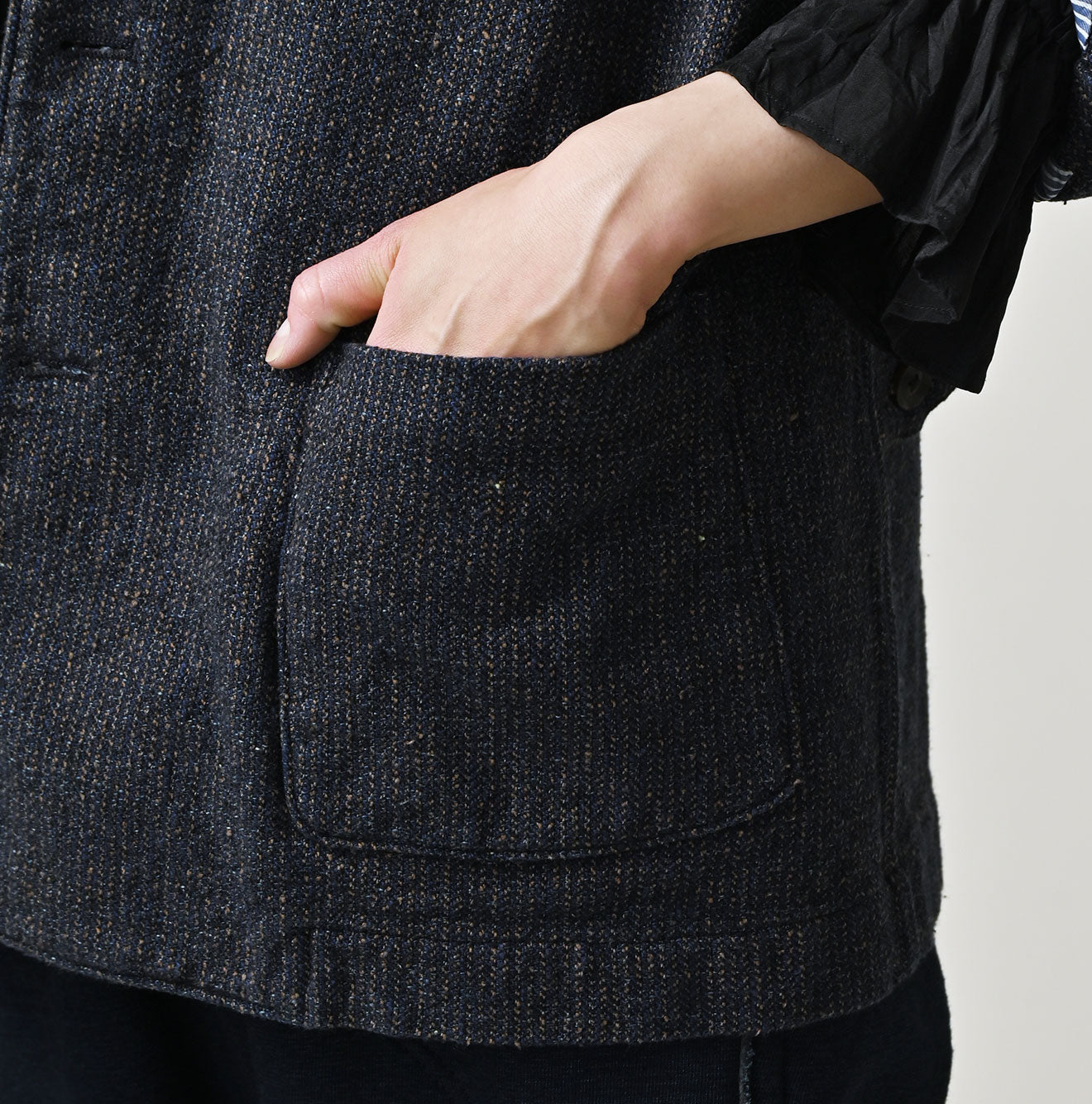 Indigo Cotton Tweed 908 Jacquarde
