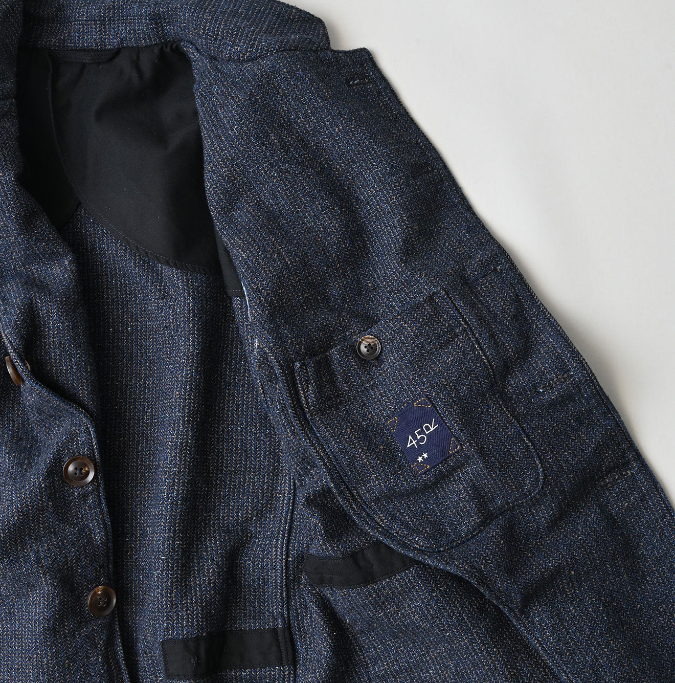 Indigo Cotton Tweed 908 Jacquarde