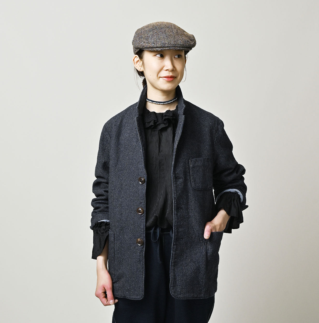 Indigo Cotton Tweed 908 Jacquarde