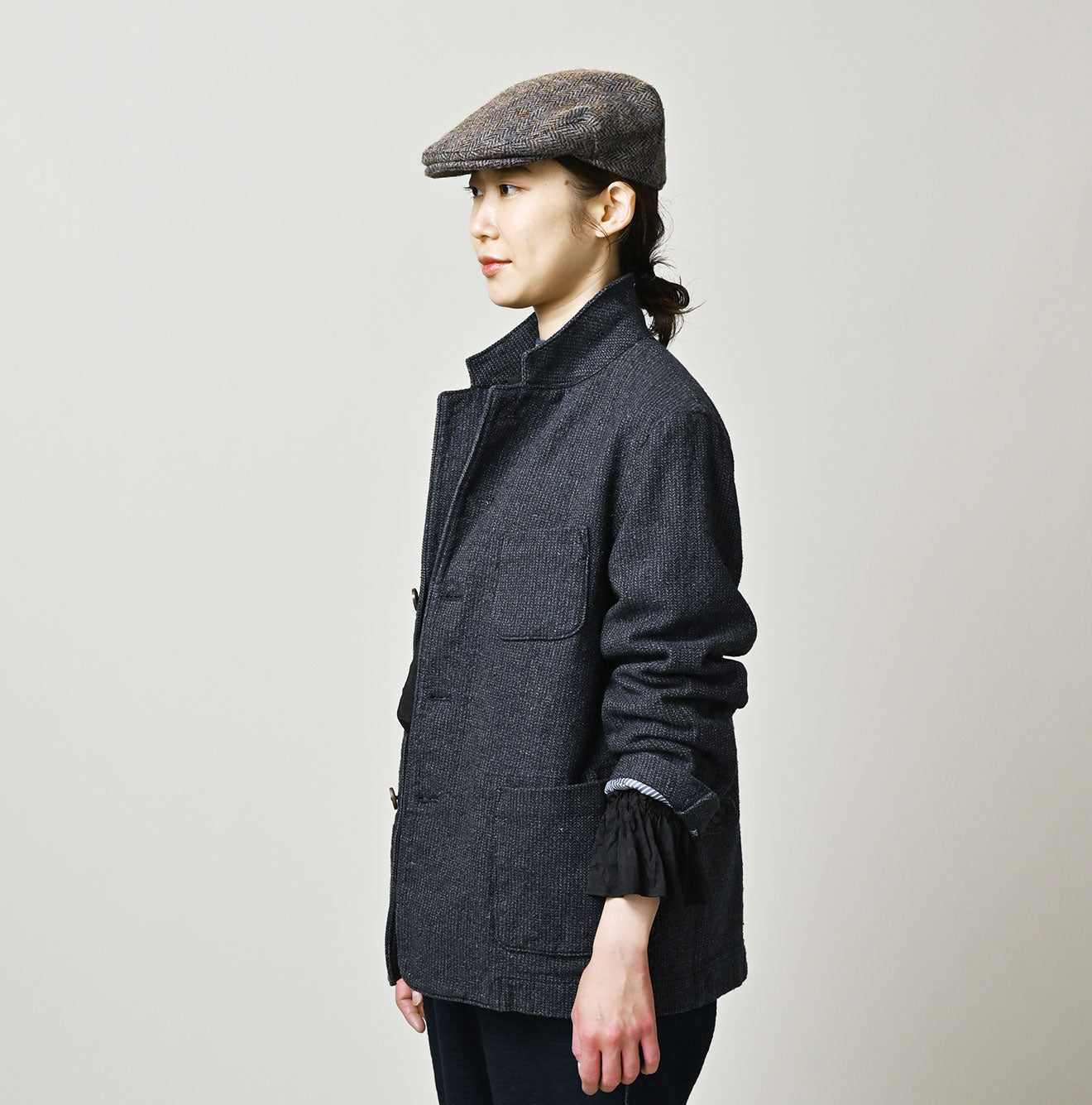 Indigo Cotton Tweed 908 Jacquarde