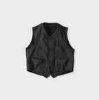 Indigo Cotton Tweed 908 Miyuki Vest