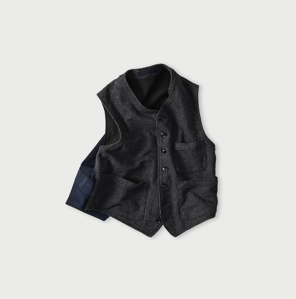 Indigo Cotton Tweed 908 Miyuki Vest