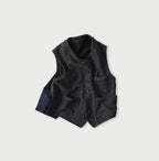 Indigo Cotton Tweed 908 Miyuki Vest