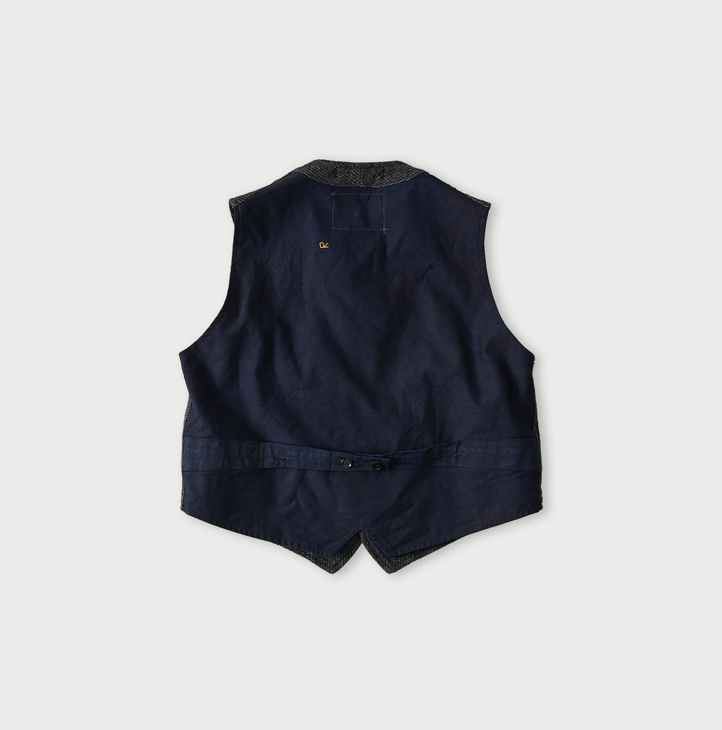 Indigo Cotton Tweed 908 Miyuki Vest