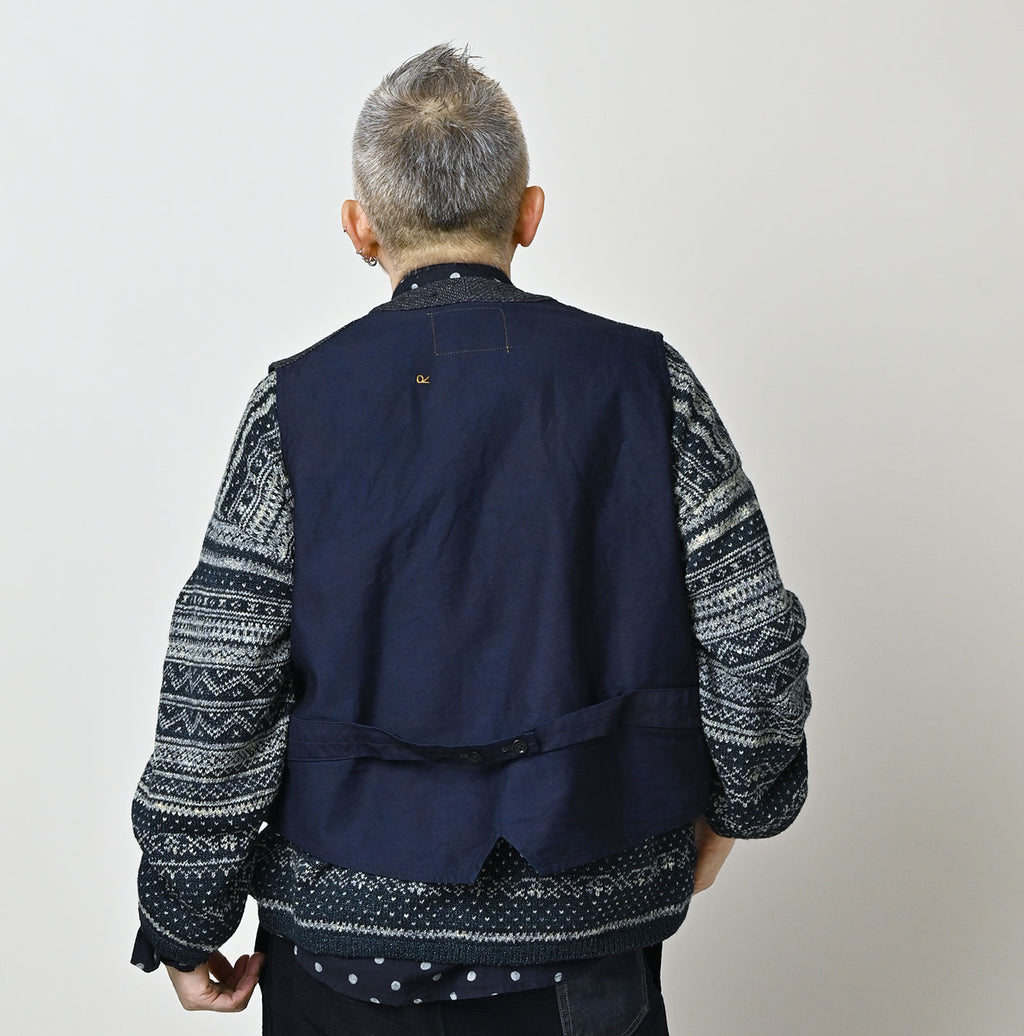 Indigo Cotton Tweed 908 Miyuki Vest