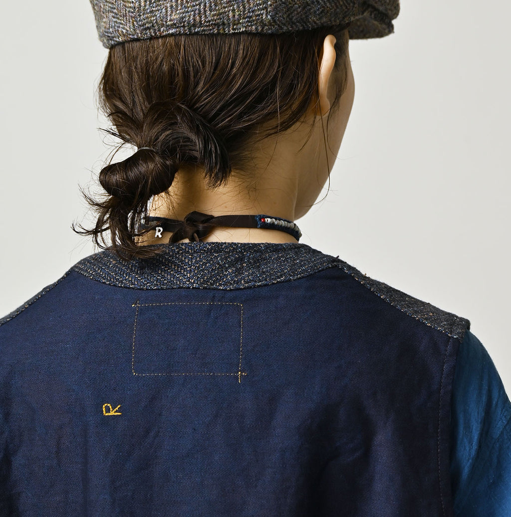 Indigo Cotton Tweed 908 Miyuki Vest