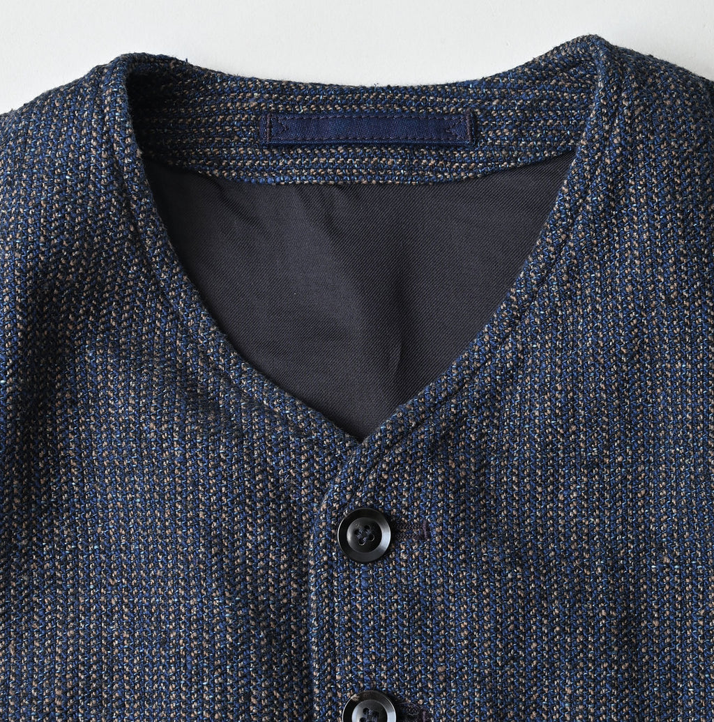 Indigo Cotton Tweed 908 Miyuki Vest