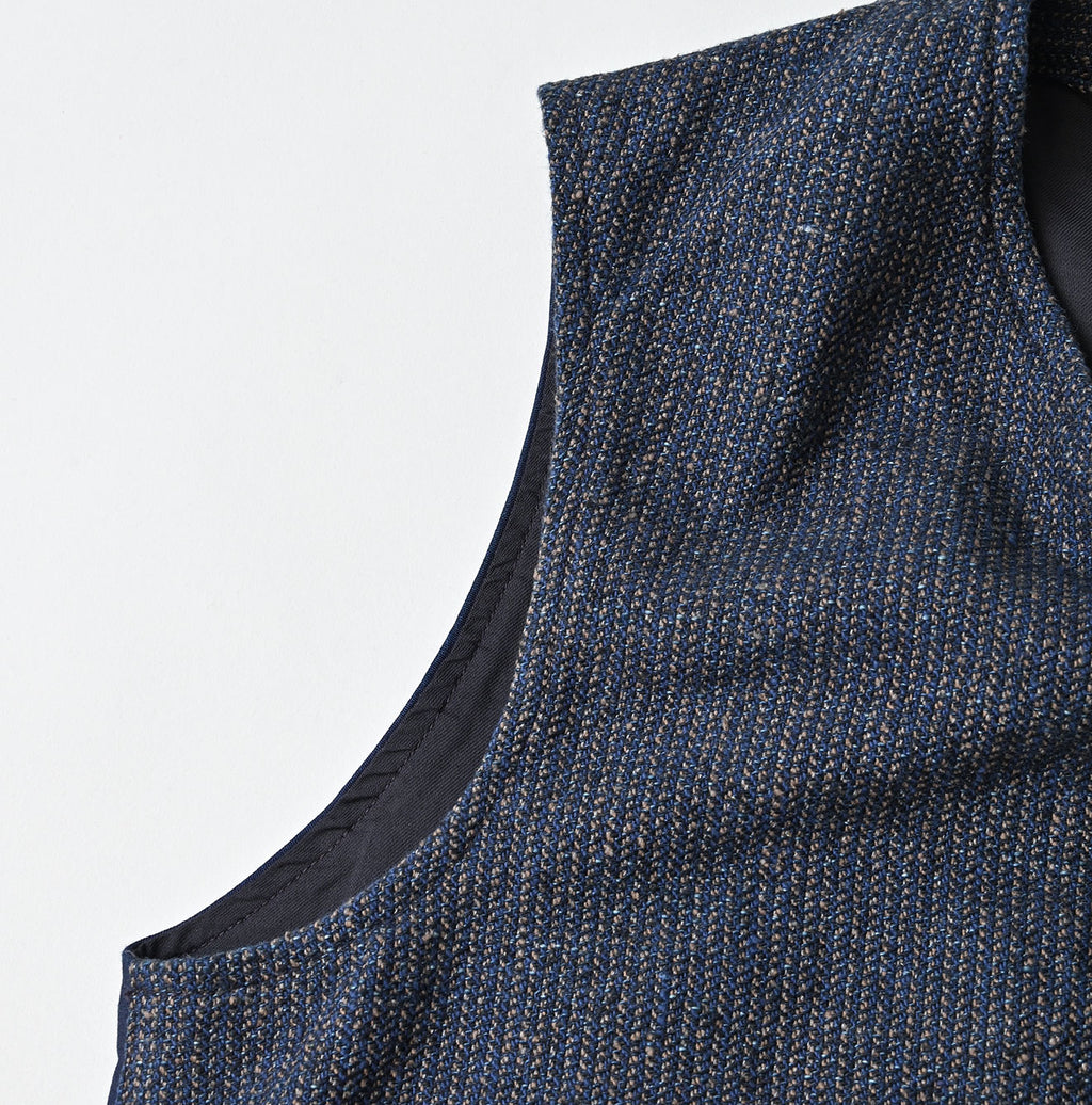 Indigo Cotton Tweed 908 Miyuki Vest