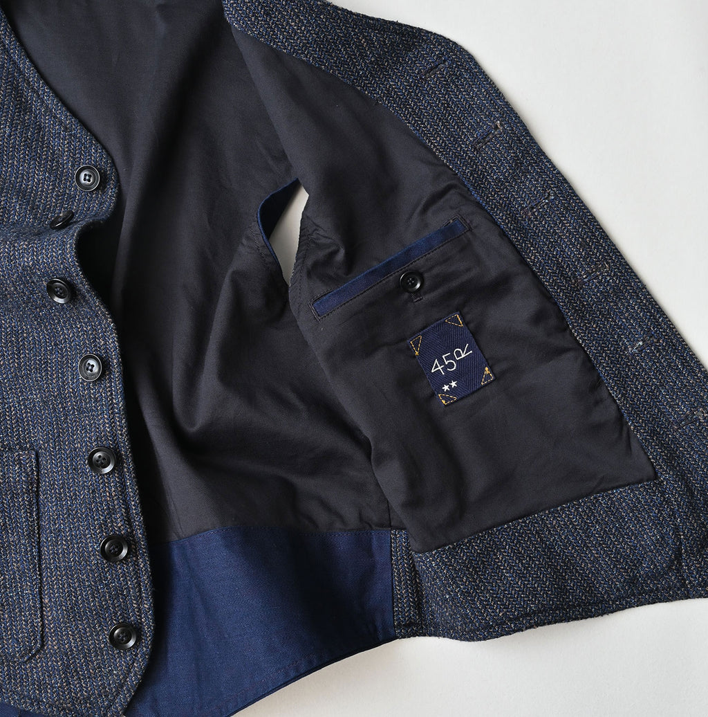 Indigo Cotton Tweed 908 Miyuki Vest