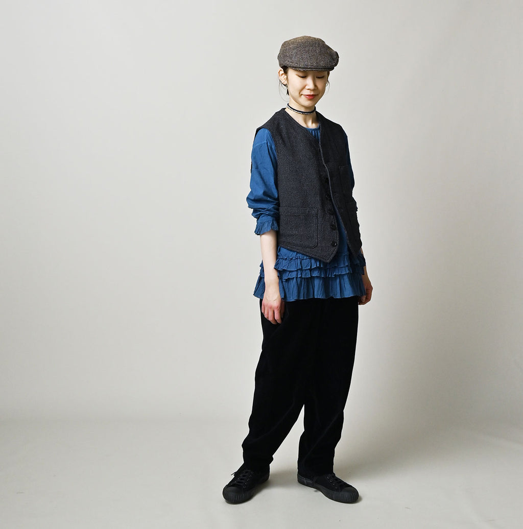 Indigo Cotton Tweed 908 Miyuki Vest