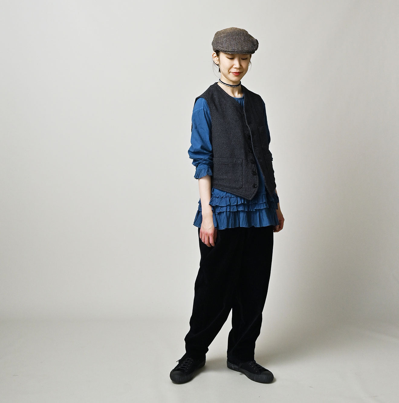 Indigo Cotton Tweed 908 Miyuki Vest