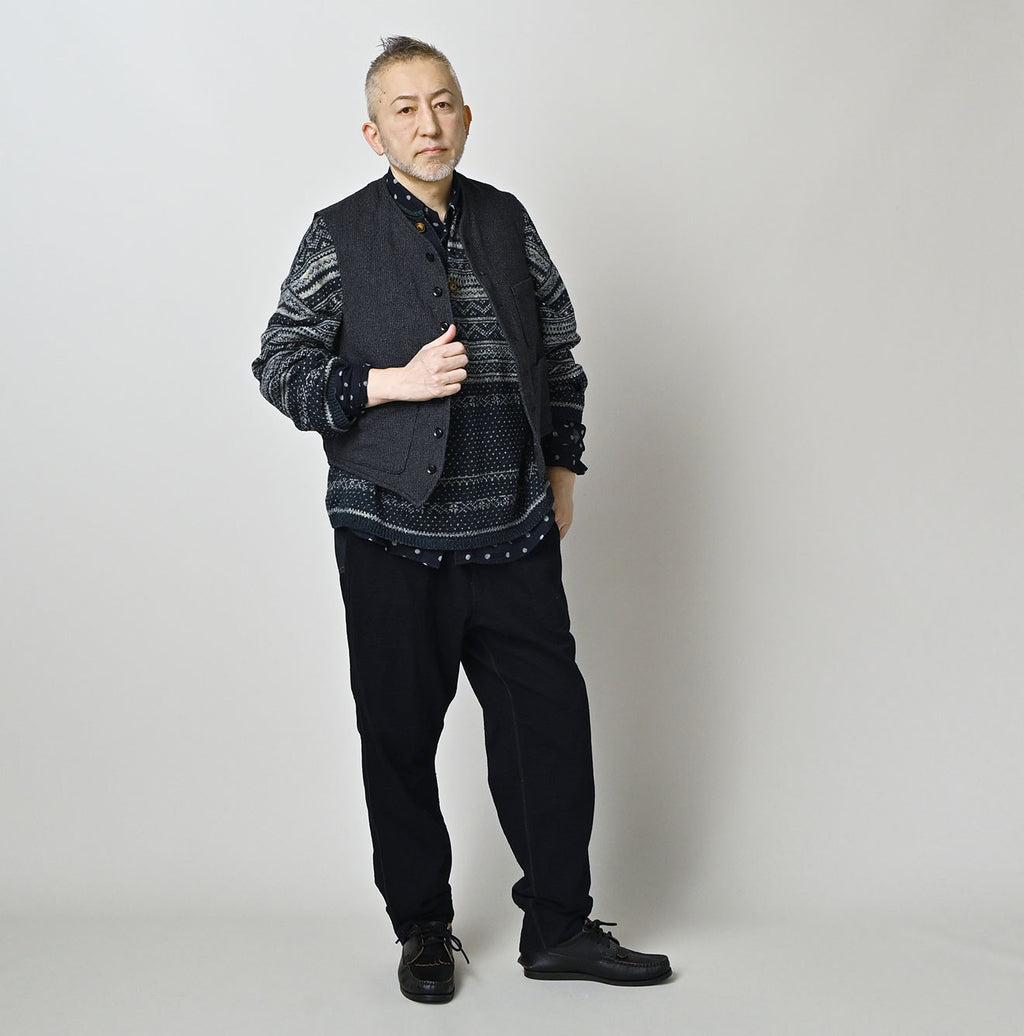 Indigo Cotton Tweed 908 Miyuki Vest