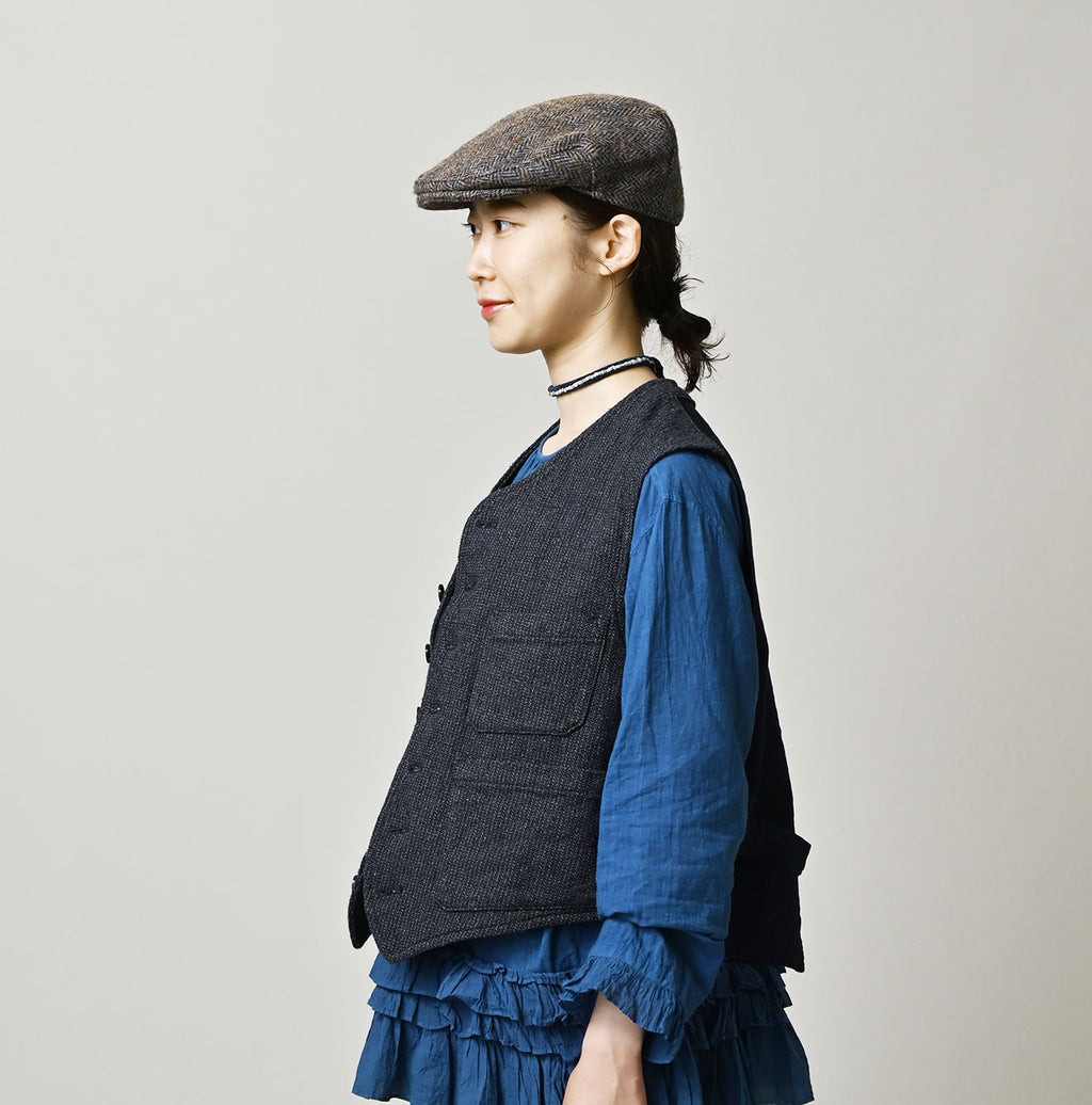 Indigo Cotton Tweed 908 Miyuki Vest