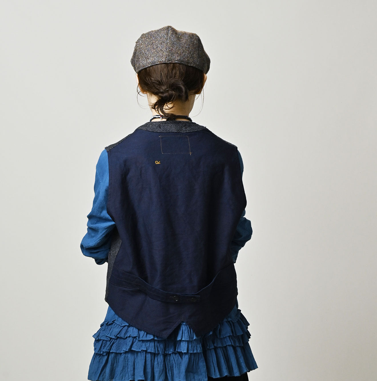 Indigo Cotton Tweed 908 Miyuki Vest