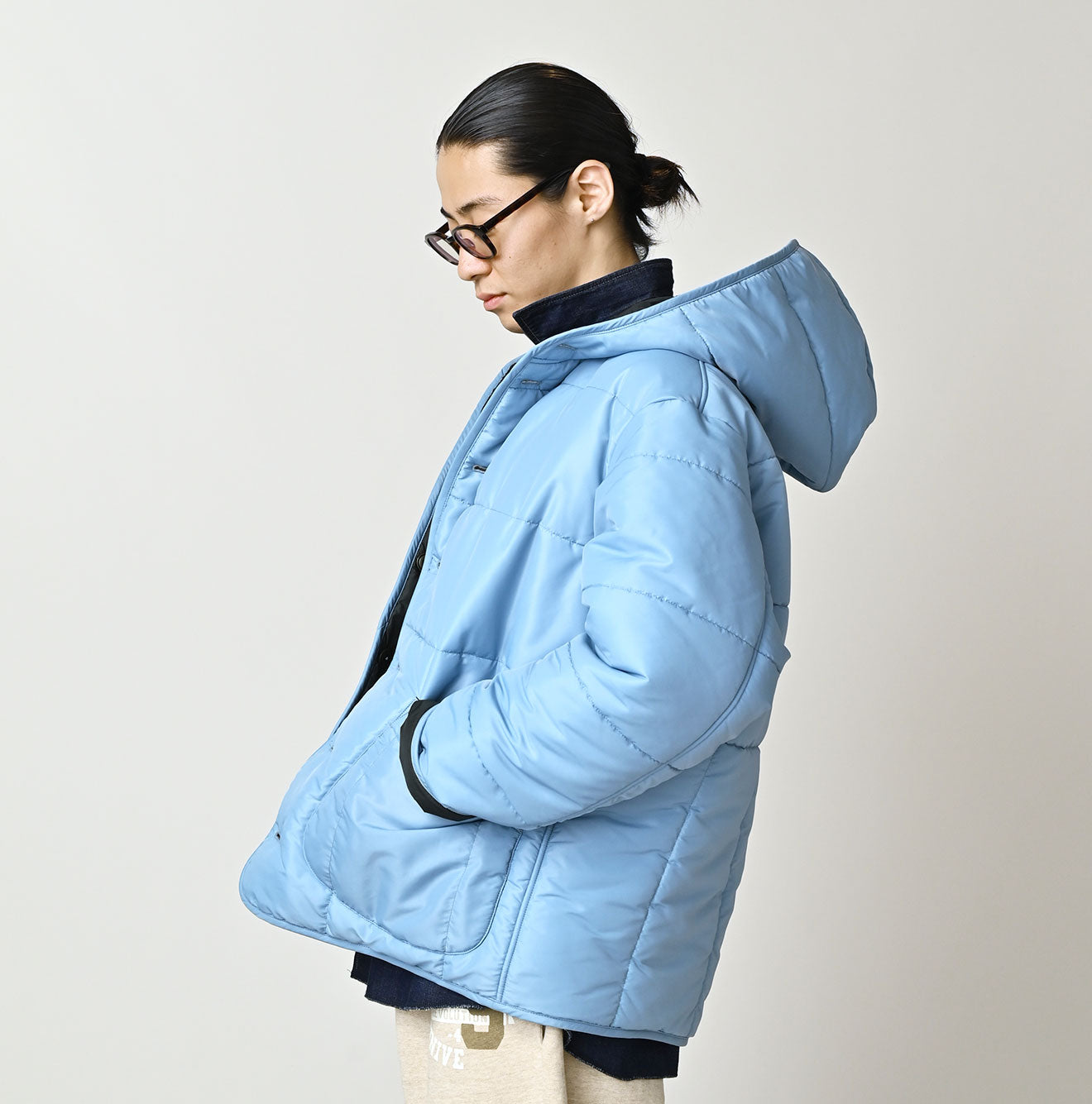 Nylon Quilting 908 Hooded Blouson