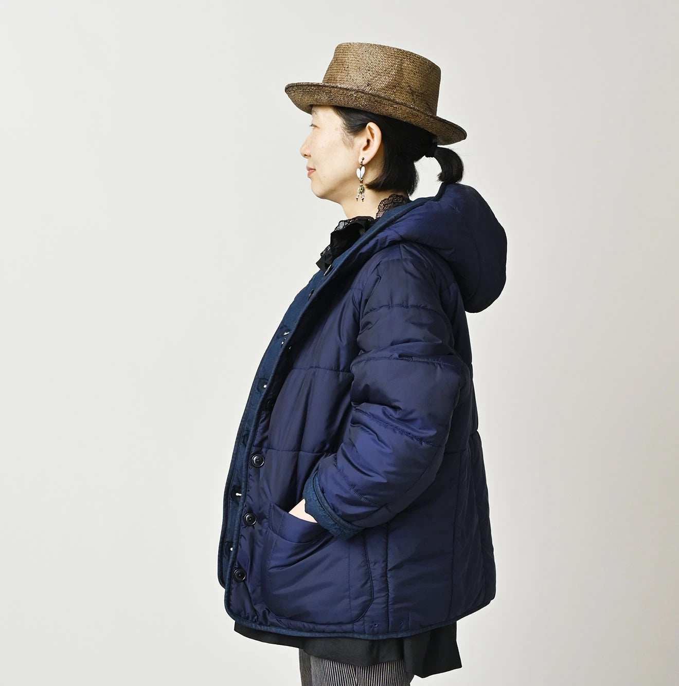 Light Mon Brown Denim 908 Hooded Blouson Nou