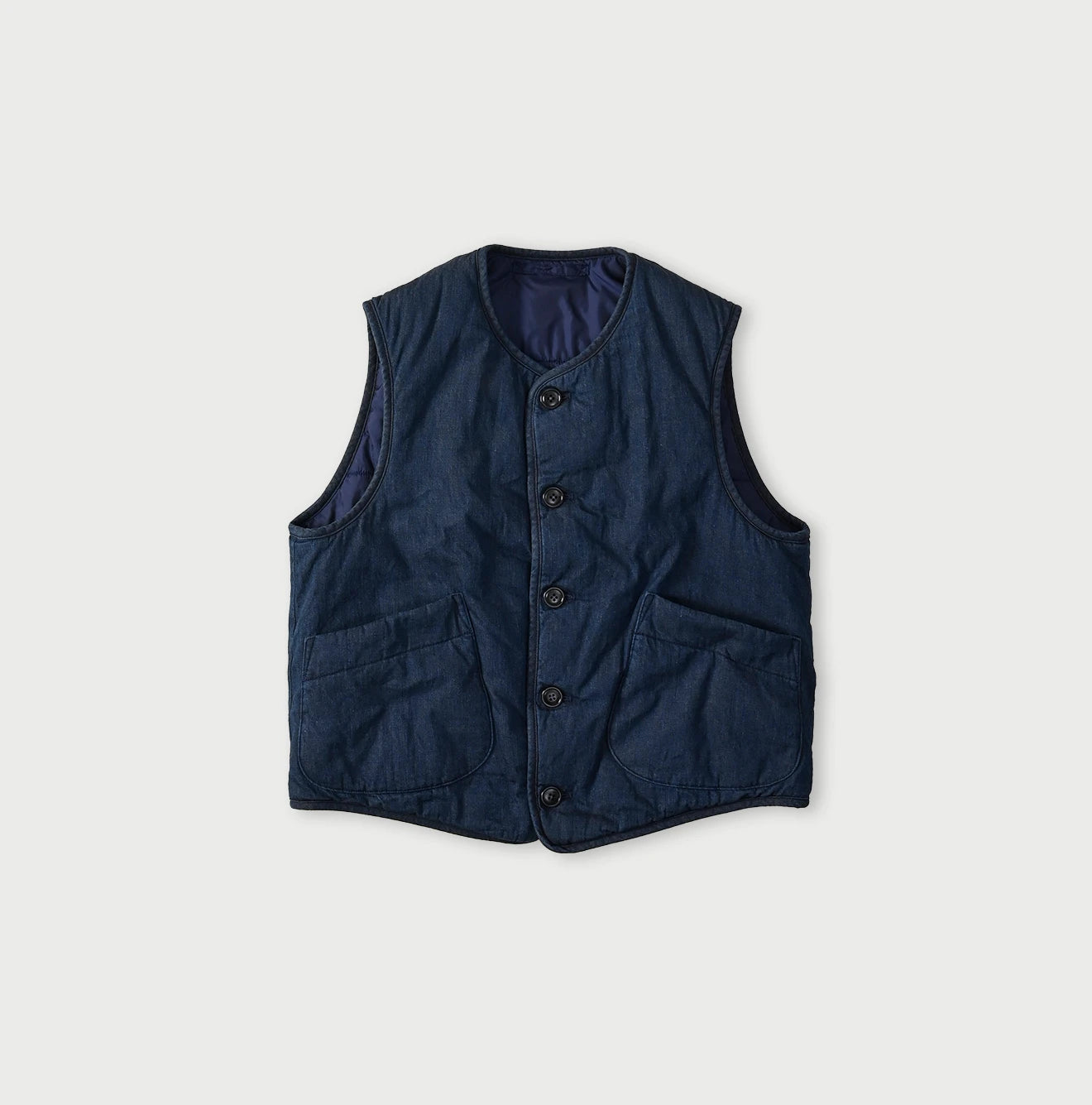 Light Mon Brown Denim 908 Crew Vest Nou