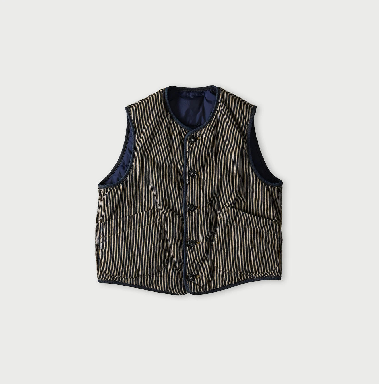 Light Mon Brown Denim 908 Crew Vest Nou