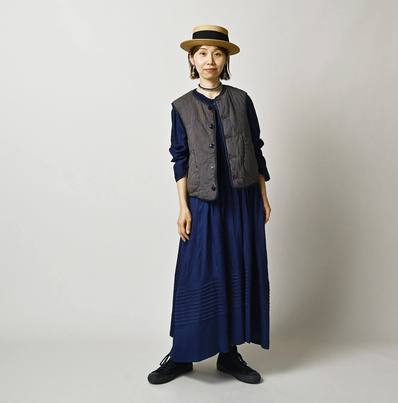 Light Mon Brown Denim 908 Crew Vest Nou
