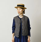 Light Mon Brown Denim 908 Crew Vest Nou