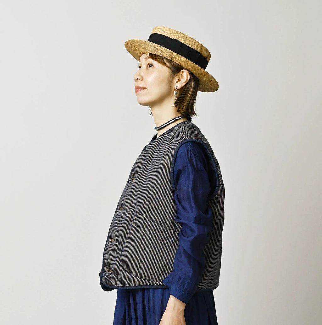 Light Mon Brown Denim 908 Crew Vest Nou