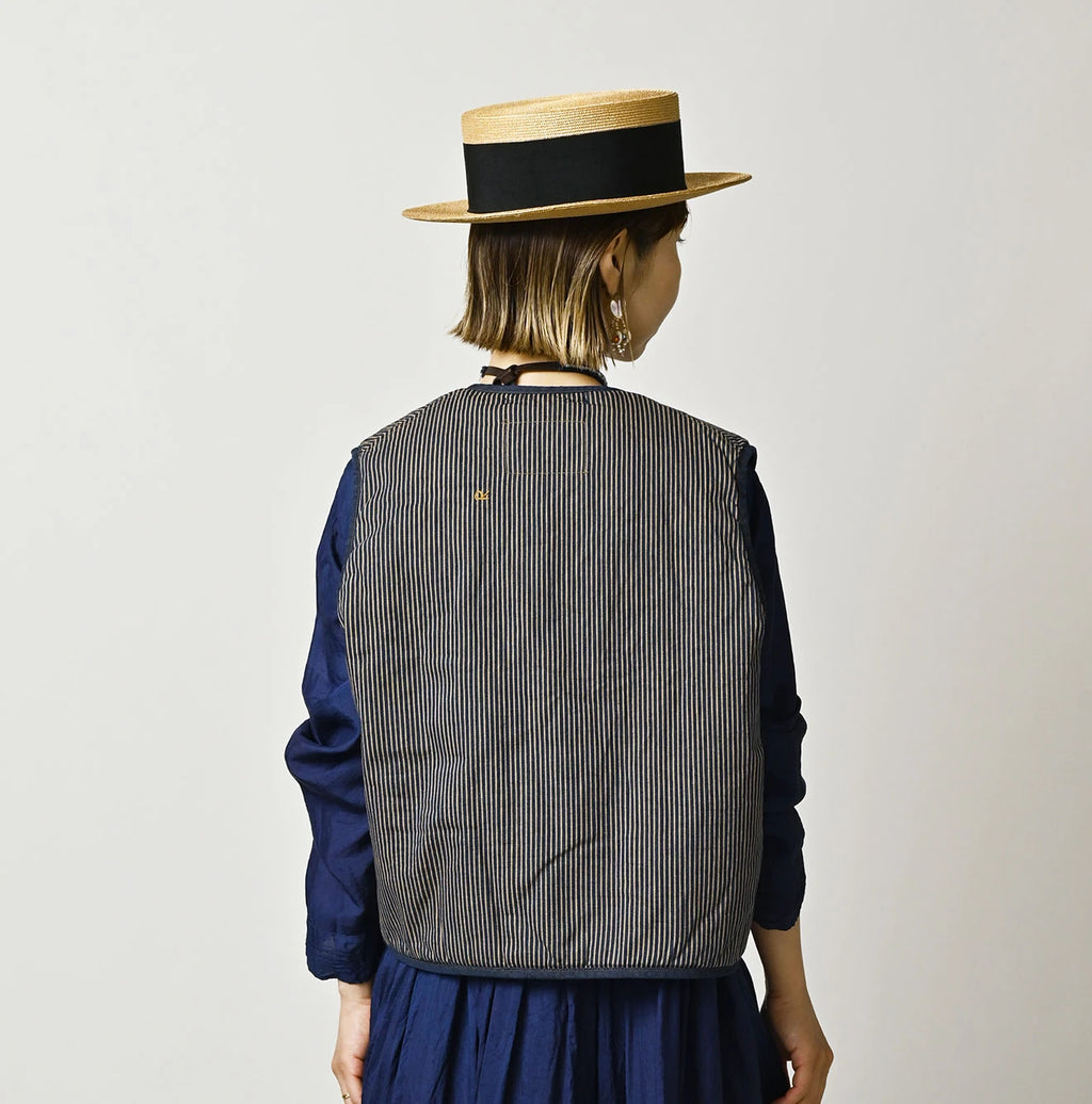 Light Mon Brown Denim 908 Crew Vest Nou