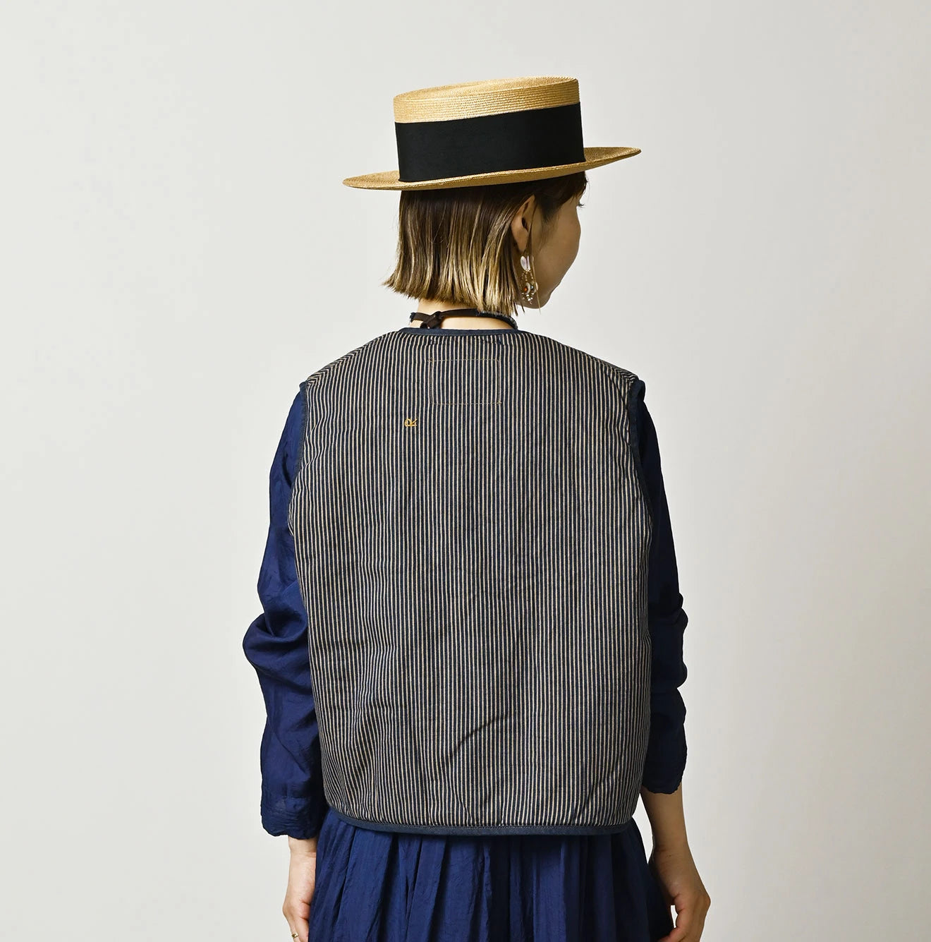 Light Mon Brown Denim 908 Crew Vest Nou
