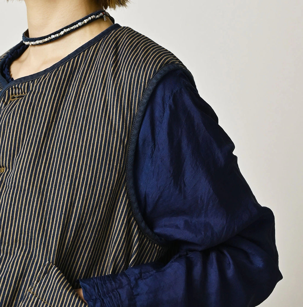 Light Mon Brown Denim 908 Crew Vest Nou
