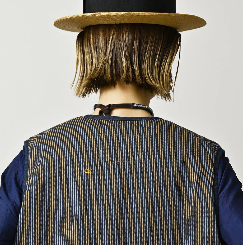 Light Mon Brown Denim 908 Crew Vest Nou