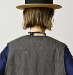 Light Mon Brown Denim 908 Crew Vest Nou