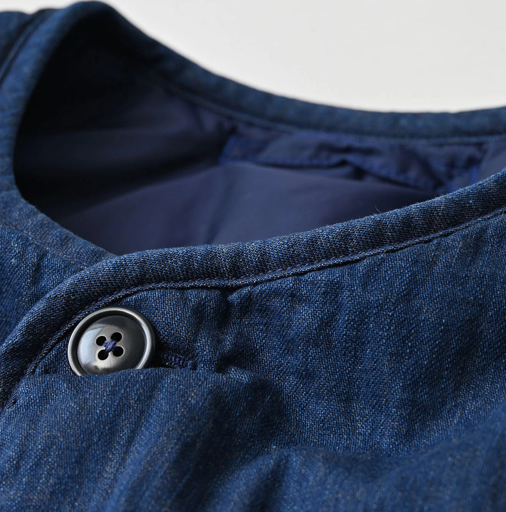 Light Mon Brown Denim 908 Crew Vest Nou