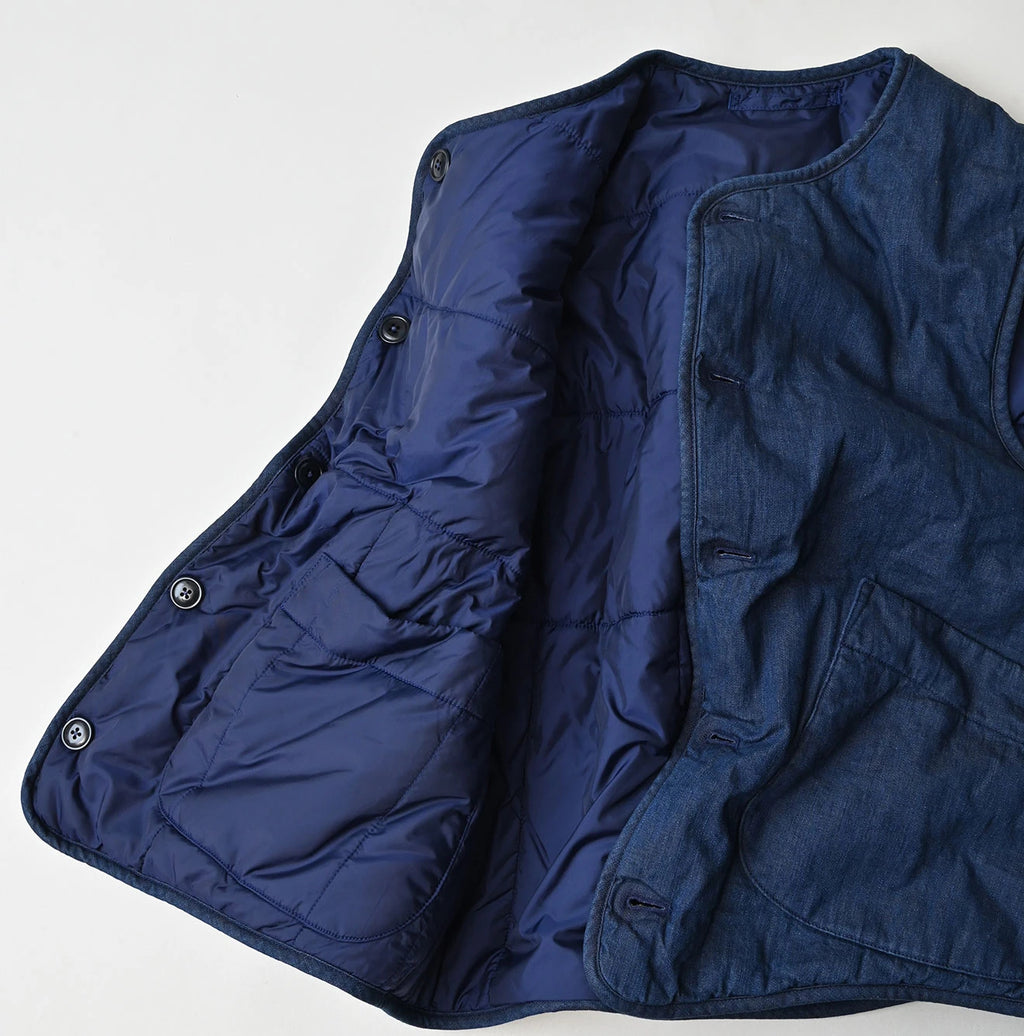 Light Mon Brown Denim 908 Crew Vest Nou