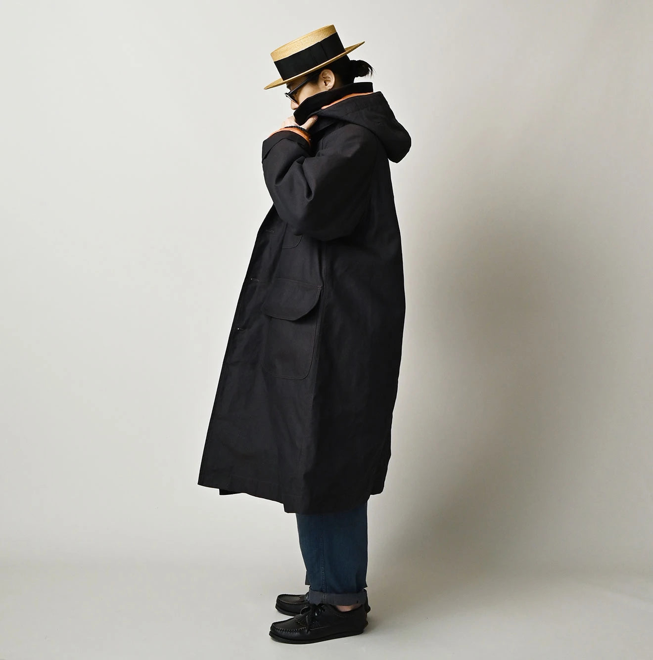 Indigo Duck x Nylon 908 Hooded Soutien Collar Coat