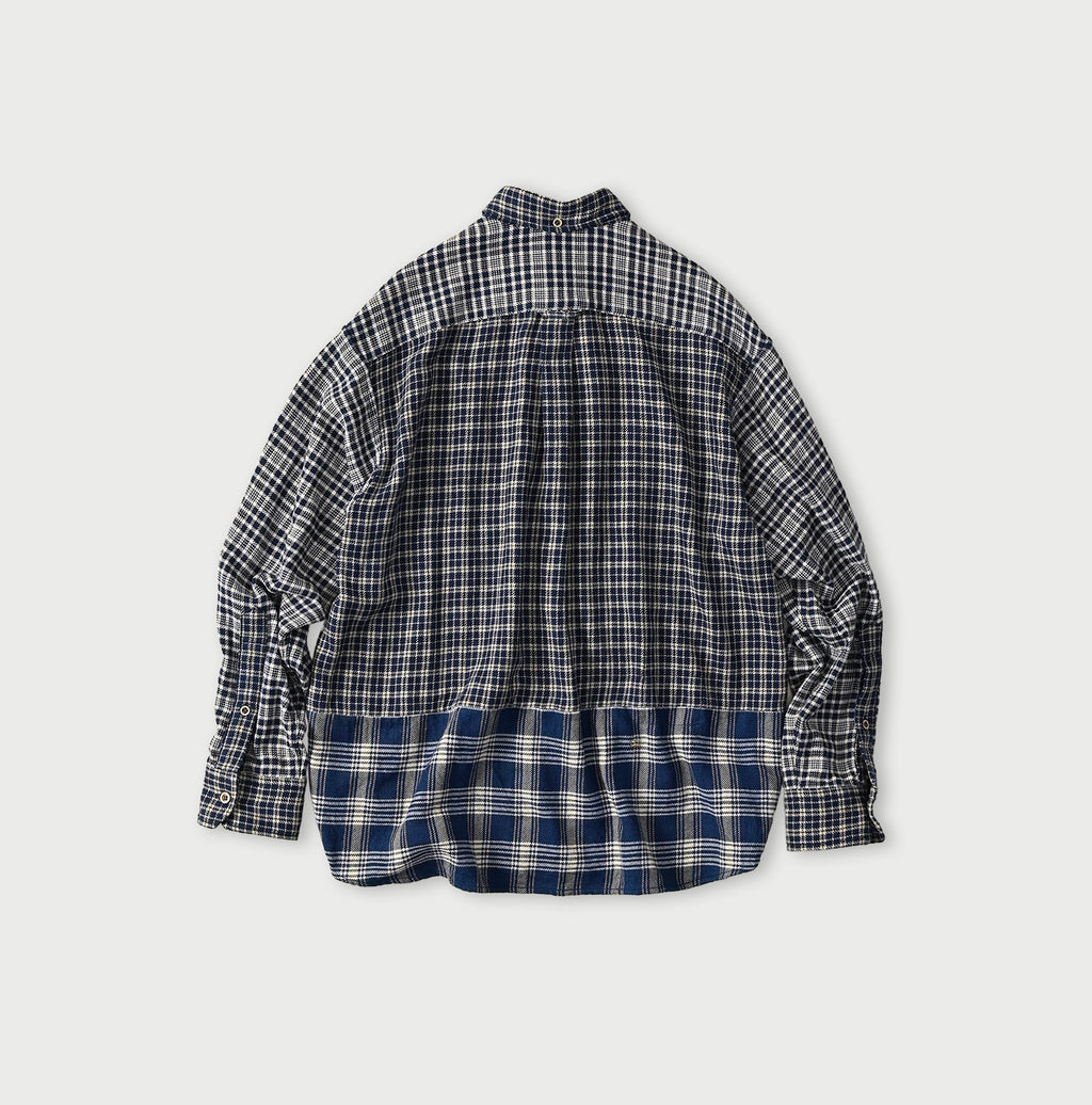 Indian Ai Flannel Mix 908 Ocean Button Down Shirt