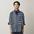 Indian Ai Flannel Mix 908 Ocean Button Down Shirt
