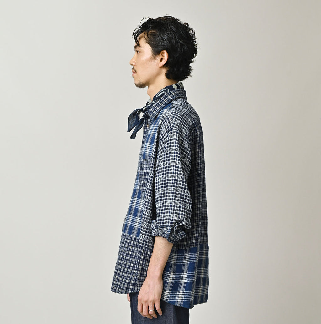 Indian Ai Flannel Mix 908 Ocean Button Down Shirt