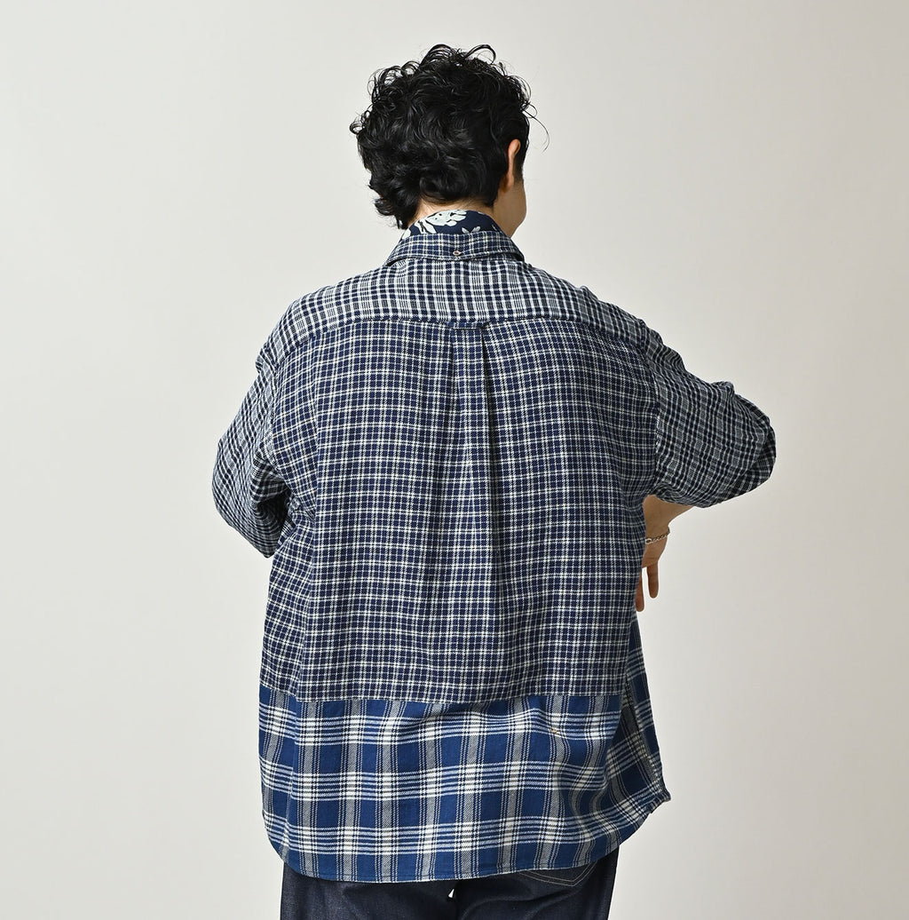 Indian Ai Flannel Mix 908 Ocean Button Down Shirt