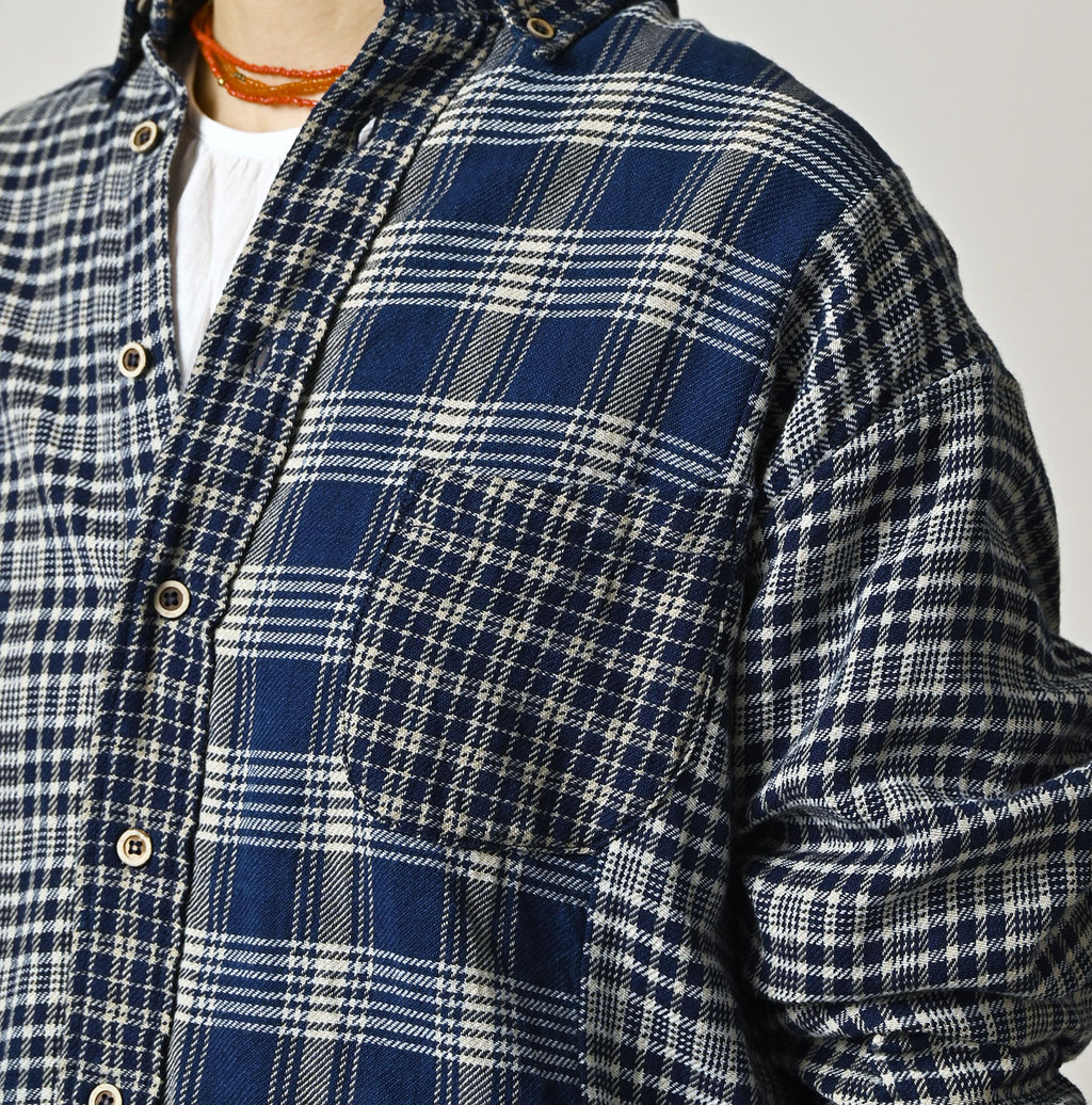 Indian Ai Flannel Mix 908 Ocean Button Down Shirt